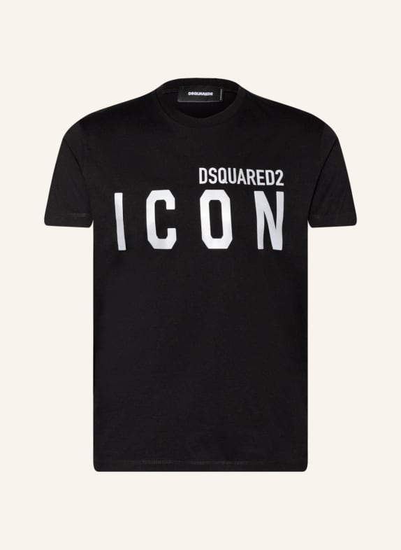 DSQUARED2 T-Shirt ICON SCHWARZ/ SILBER
