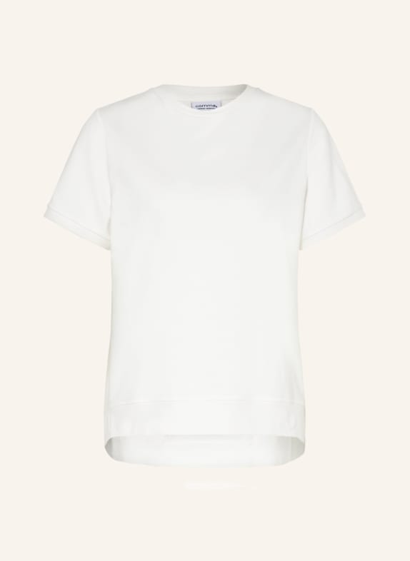 comma casual identity T-Shirt im Materialmix WEISS