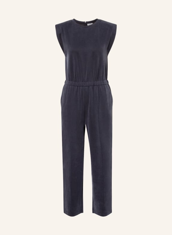 comma casual identity Jersey jumpsuit with tuxedo stripes