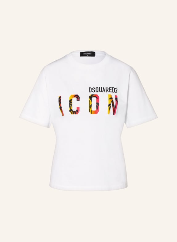 DSQUARED2 T-Shirt WEISS/ PINK/ GELB