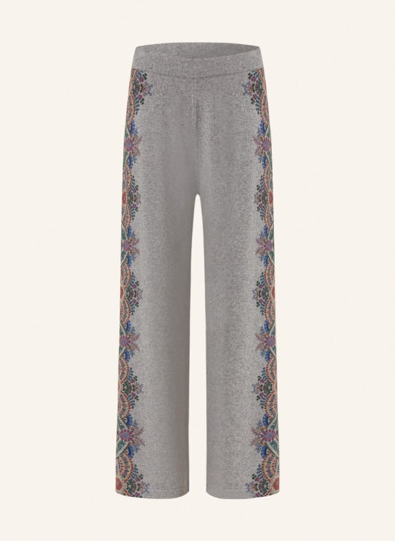 ETRO Knit trousers GRAY/ GREEN/ DARK RED