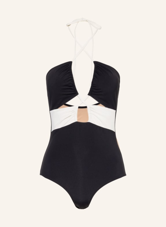 EVARAE Halter neck swimsuit ROCIO BLACK/ CREAM