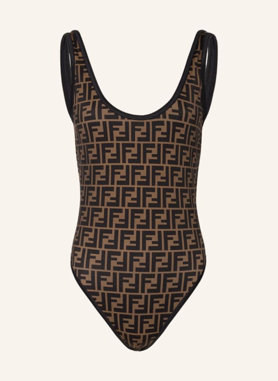 FENDI Swimsuit BLACK/ BROWN