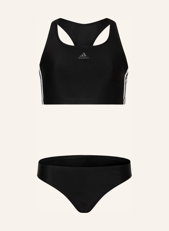 adidas Bustier-Bikini 3-STREIFEN SCHWARZ