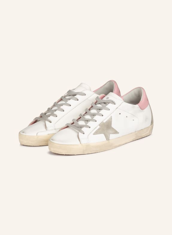GOLDEN GOOSE Sneaker SUPER-STAR WEISS / ROSA / GRAU