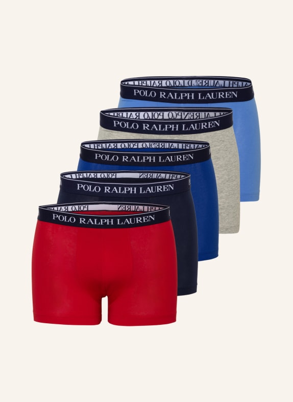 POLO RALPH LAUREN 5-pack boxer shorts DARK BLUE/ BLUE/ LIGHT GRAY