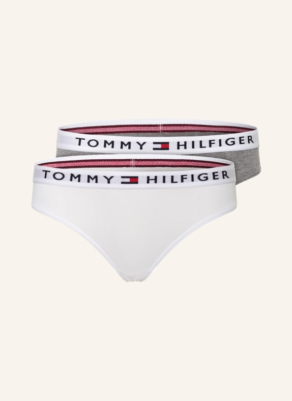 TOMMY HILFIGER 2er-Pack Slips WEISS/ GRAU