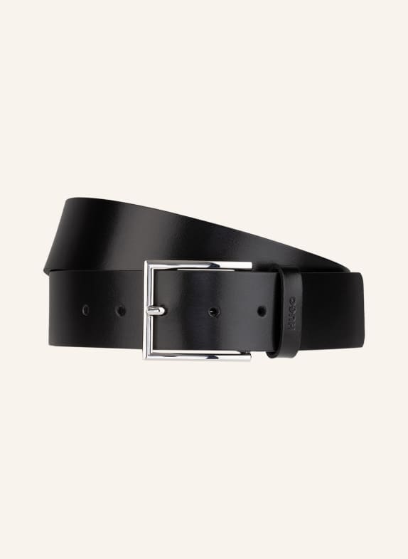 HUGO Leather belt GIASPO BLACK