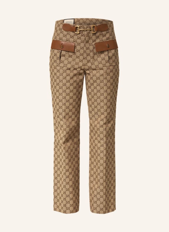 Gucci: Brown GG Supreme Trousers