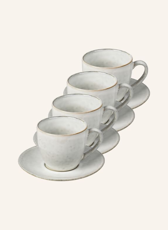 BROSTE COPENHAGEN Set of 4 NORDIC SAND: mugs and saucers