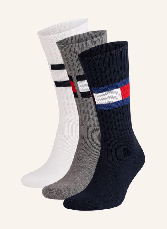 TOMMY HILFIGER 3-pack socks 002 White / Navy / Grey