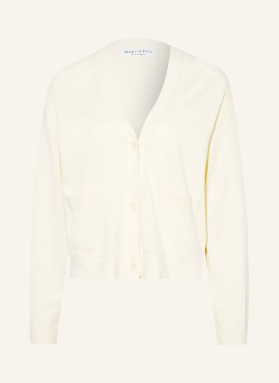 Marc O'Polo Cropped cardigan with linen LIGHT YELLOW