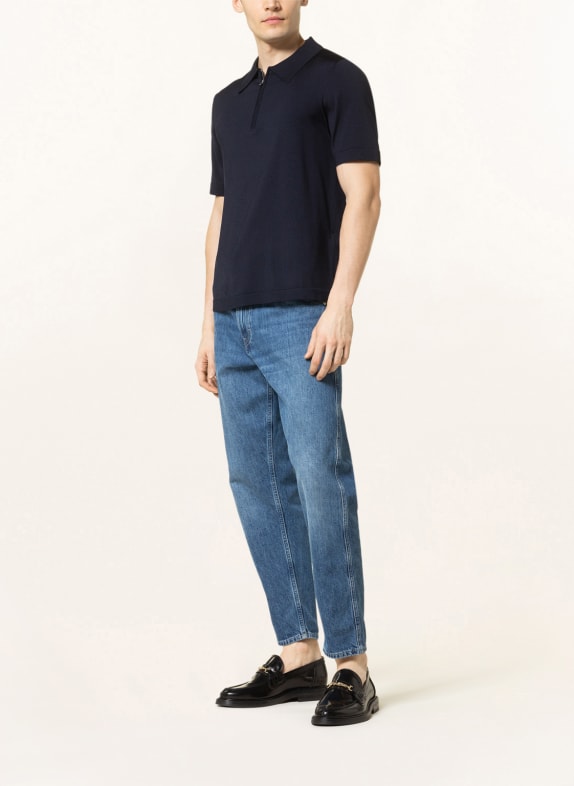 SANDRO Strick-Poloshirt DUNKELBLAU