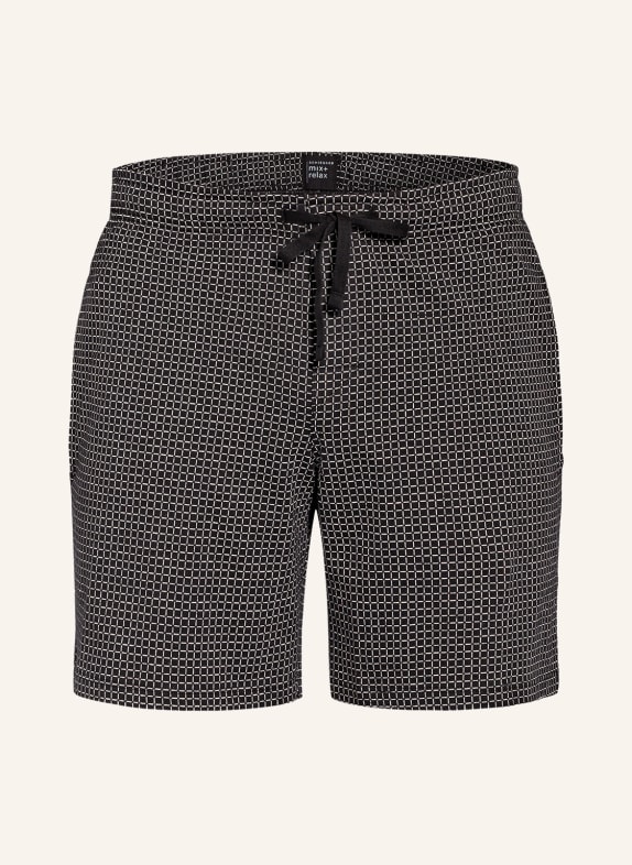SCHIESSER Pajama shorts MIX+RELAX BLACK/ WHITE