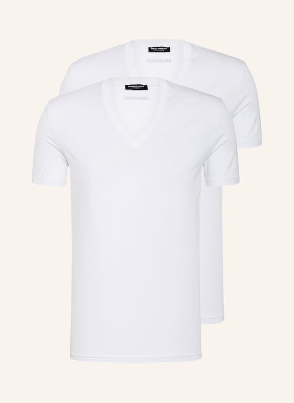 DSQUARED2 2-pack V-neck shirts WHITE