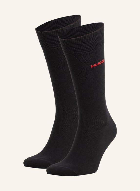 HUGO Ponožky, 2 páry v balení  001 BLACK
