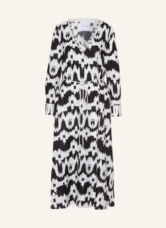 Delicatelove Dress SHIRA IKAT with silk BLACK/ WHITE