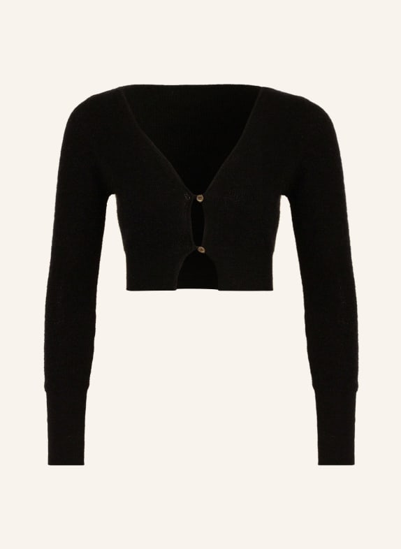 JACQUEMUS Cropped cardigan with mohair BLACK