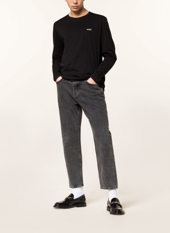 HUGO Longsleeve DEROL ZWART