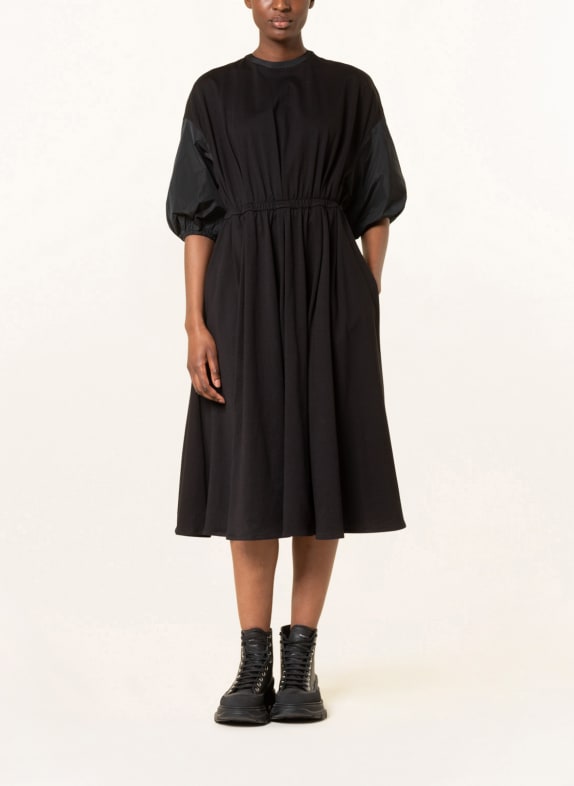 MONCLER Dress in mixed materials BLACK