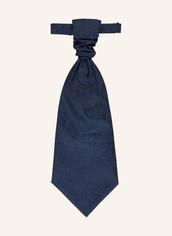 WILVORST Set: Plastron und Einstecktuch DUNKELBLAU