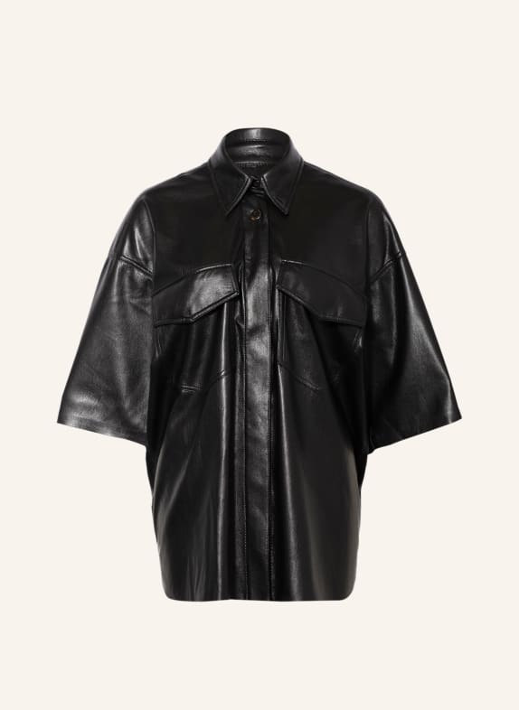 Nanushka Shirt blouse in leather look BLACK