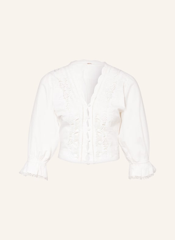 Free People Blouse LOUELLA with lace WHITE