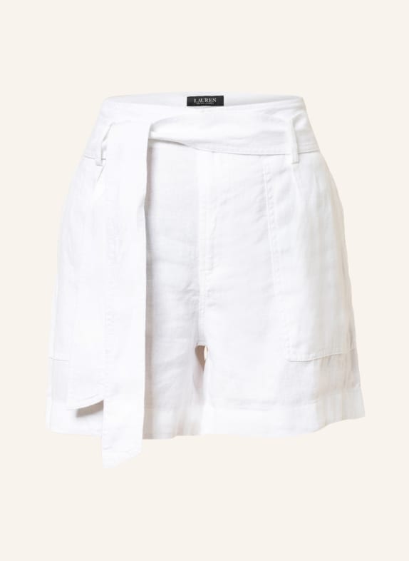 LAUREN RALPH LAUREN Paperbag linen shorts WHITE