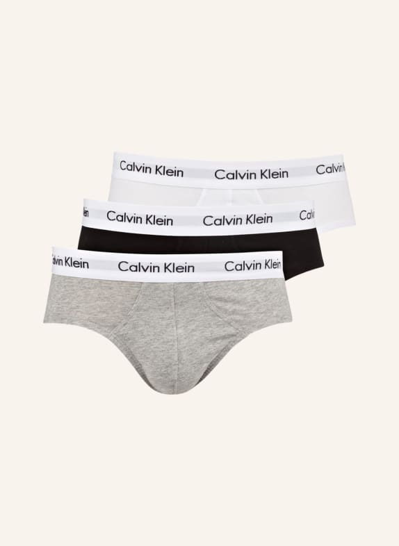 Calvin Klein 3er-Pack Slips COTTON STRETCH WEISS/ GRAU/ SCHWARZ