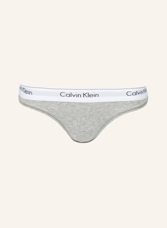 Calvin Klein Kalhotky String MODERN COTTON ŠEDÁ MELÍROVANÁ