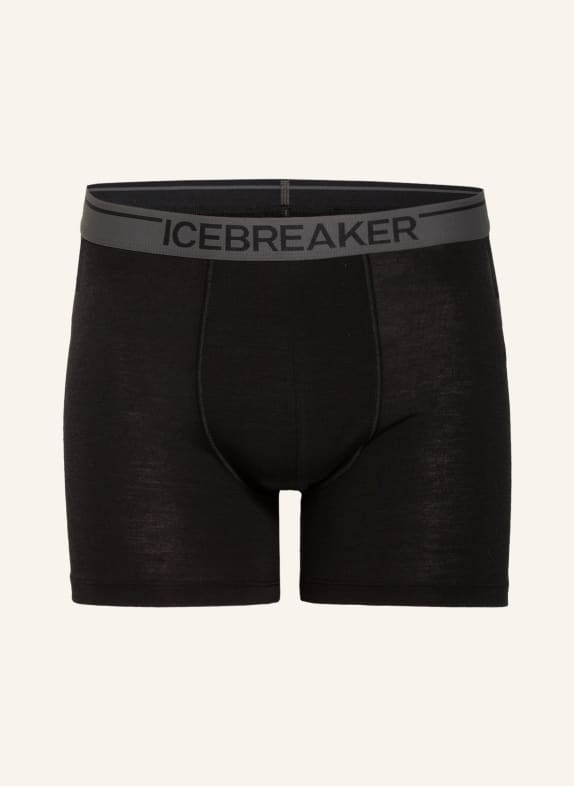 icebreaker Functional underwear boxer shorts ANATOMICA made of merino wool BLACK/ GRAY
