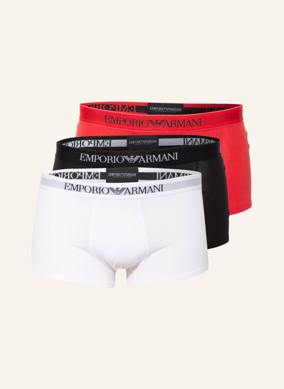 EMPORIO ARMANI 3-pack boxer shorts RED/ WHITE/ BLACK