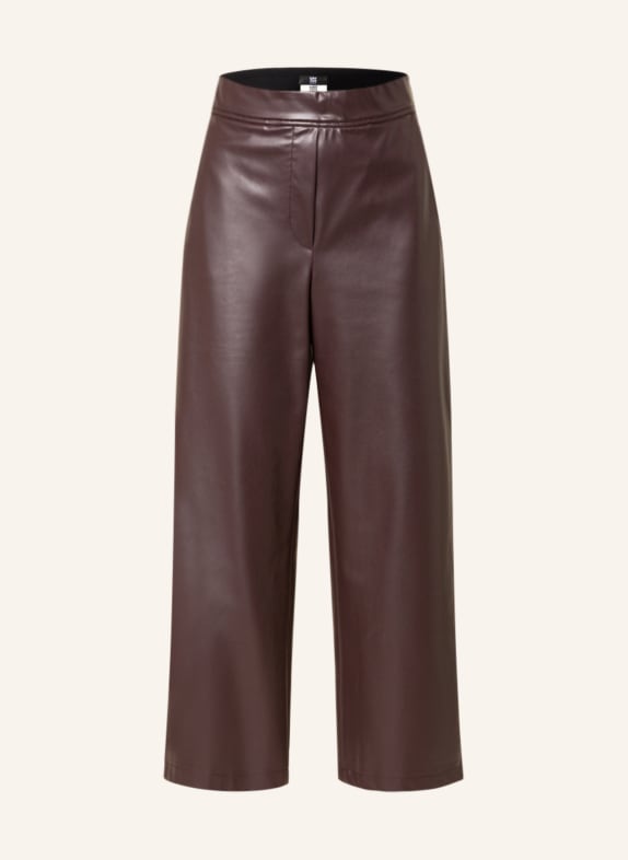 RIANI Culotte kalhoty v koženém vzhledu TMAVĚ FIALOVÁ