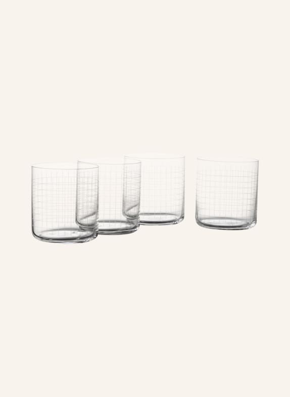 NUDE Set of 4 whisky glasses FINESSE GRID