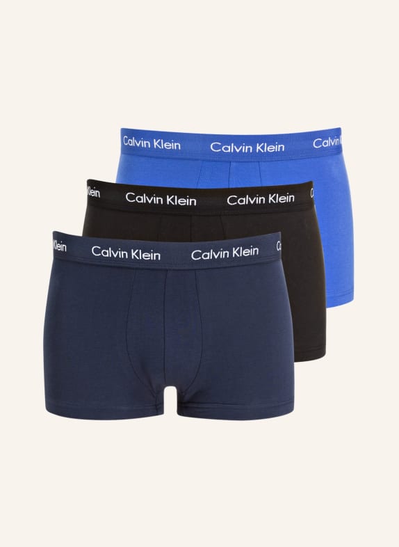 Calvin Klein 3er-Pack Boxershorts COTTON STRETCH Low Rise SCHWARZ/ DUNKELBLAU/ BLAU