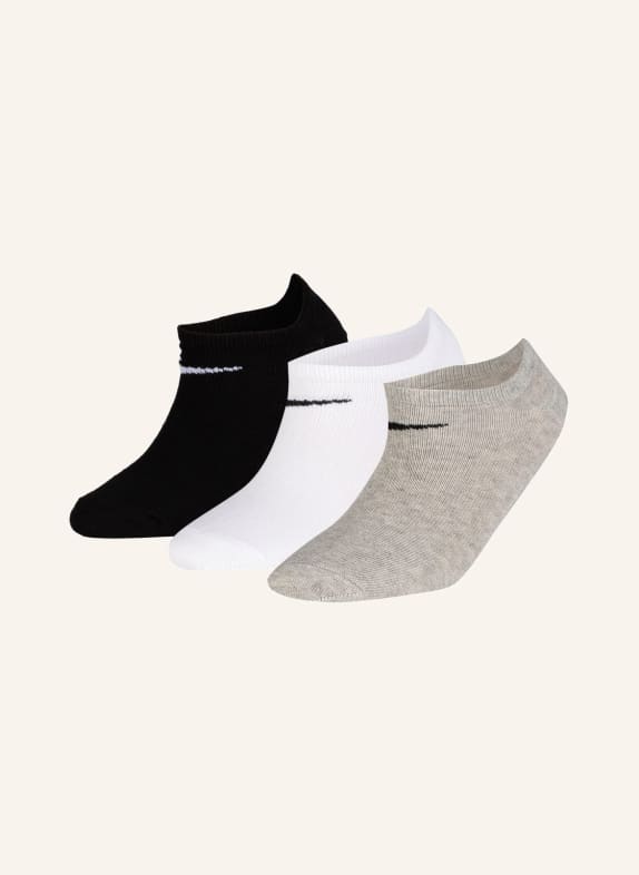 Nike 3-pack sneaker socks NO SHOW WHITE/ BLACK/ GRAY