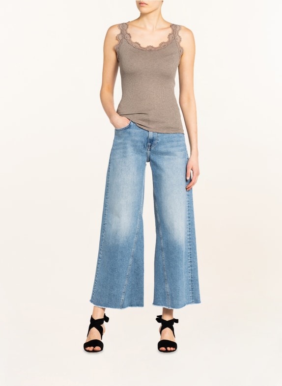 rosemunde Seidentop BABETTE mit Spitze TAUPE