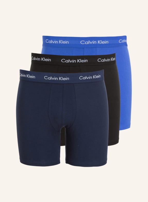 Calvin Klein 3er-Pack Boxershorts COTTON STRETCH DUNKELBLAU/ SCHWARZ/ BLAU