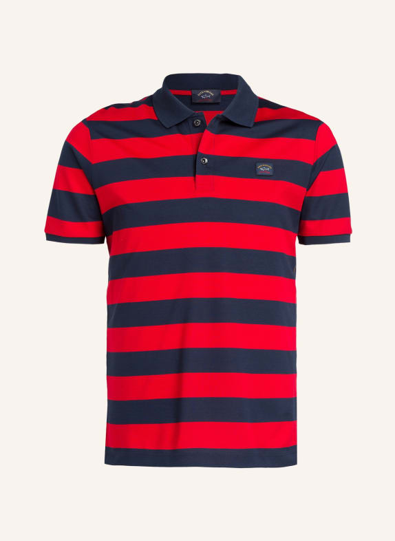 PAUL & SHARK Piqué-Poloshirt DUNKELBLAU/ ROT GESTREIFT