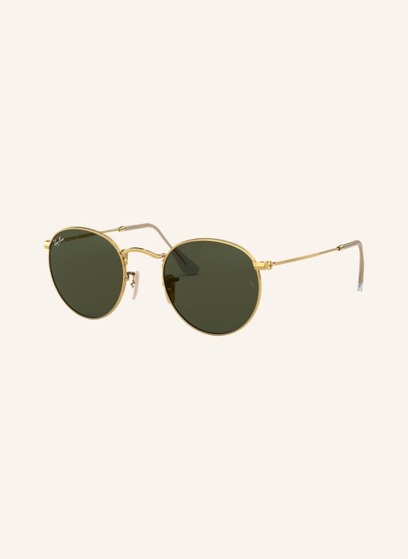 Ray-Ban Sunglasses RB3447 ROUND 001- GOLD/GREEN