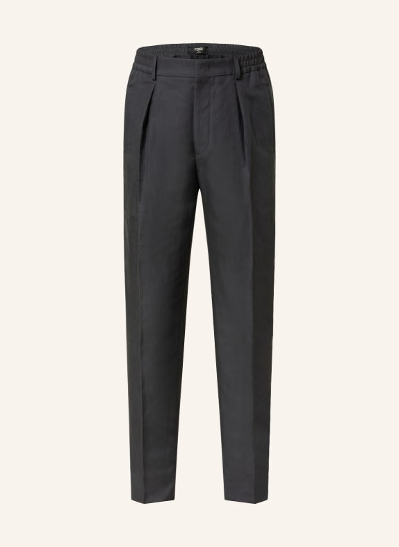 FENDI Co–ord trousers with linen regular fit DARK GRAY