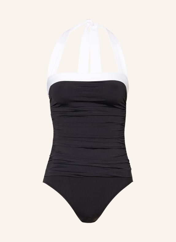 LAUREN RALPH LAUREN Halter neck swimsuit BEL AIR BLACK/ WHITE