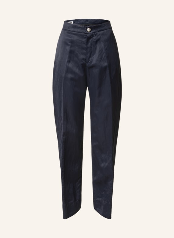 JIL SANDER Trousers with linen DARK BLUE