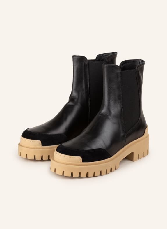 Chelsea Boots Mit Farbiger Sohle