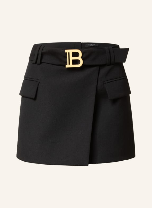 BALMAIN Skirt in wrap look BLACK