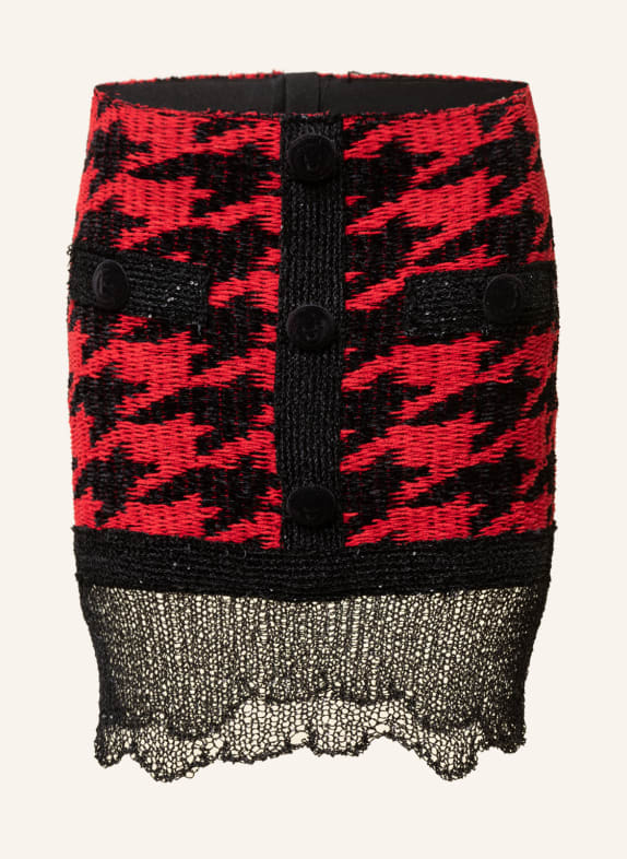 BALMAIN Skirt with sequins RED/ BLACK
