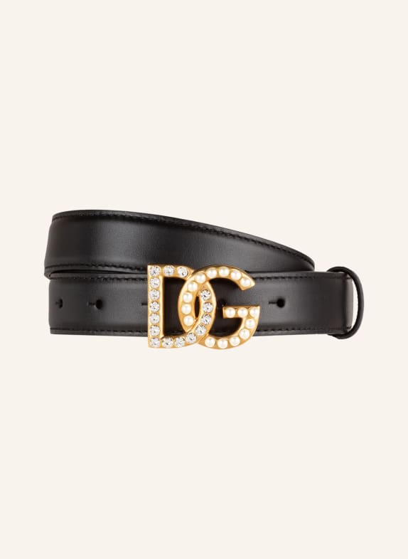 DOLCE & GABBANA Leather belt BLACK