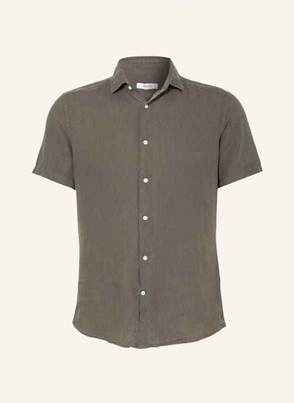 REISS Kurzarm-Hemd HOLIDAY Slim Fit aus Leinen