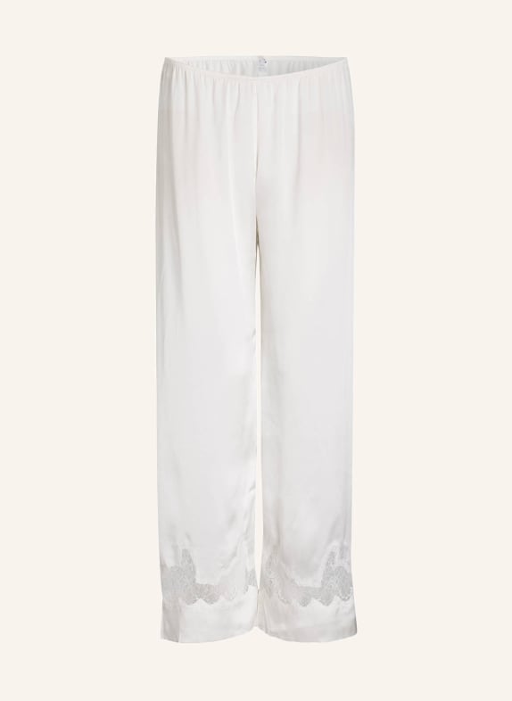 SIMONE PÉRÈLE Spodnie od piżamy NOCTURNE z jedwabiu IVORY