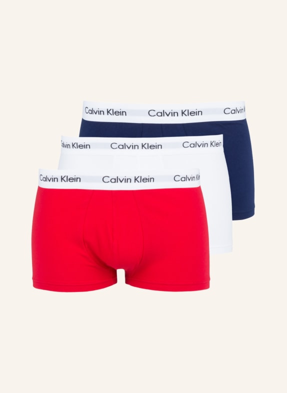 Calvin Klein 3er-Pack Boxershorts COTTON STRETCH Low Rise ROT/ BLAU/ WEISS